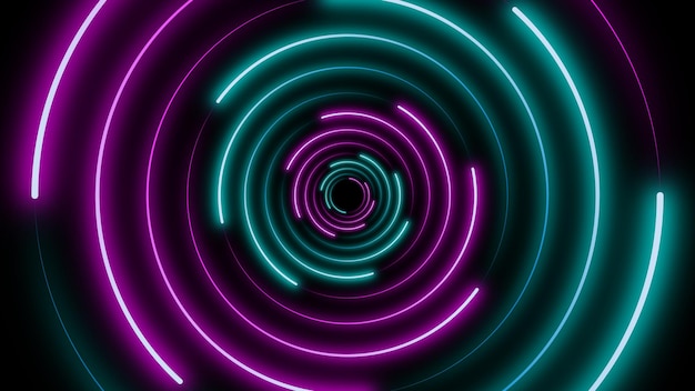 Circle neon style abstract background