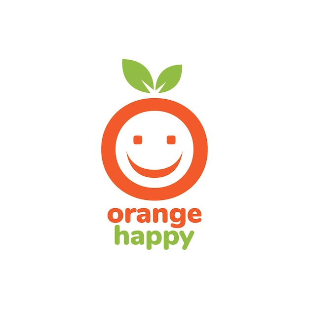 Circle orange with face smile fresh logo design vector graphic symbol icon illustration creative idea