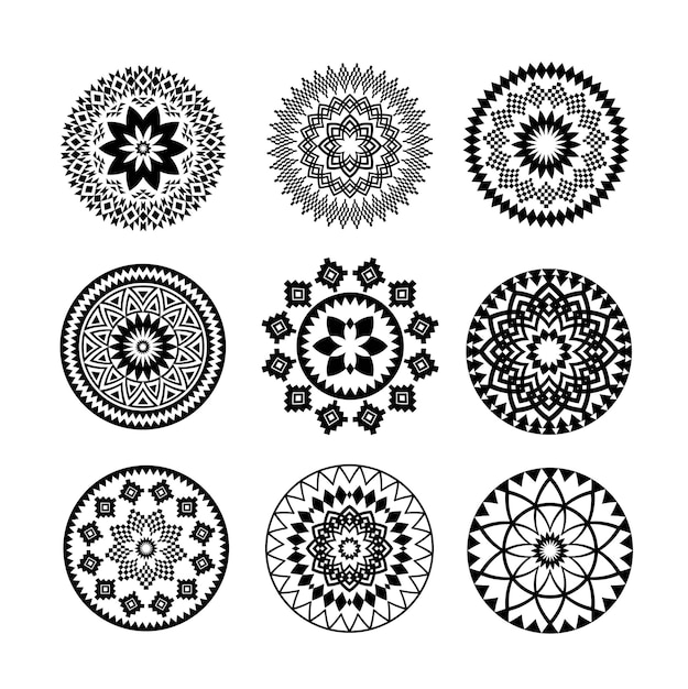 circle ornament vector set collection vector illustration