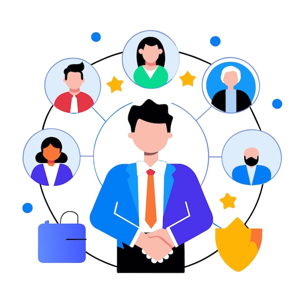 a circle of people business illustration