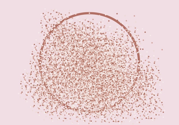 Vector circle pink gold glitter background for wedding card gift certificate voucher present vector