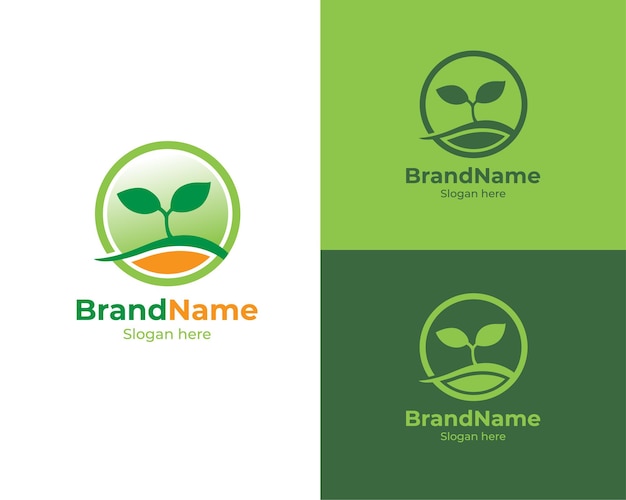 Circle plant logo design