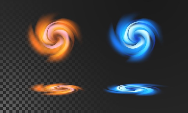 Circle portal with a light effect on a transparent background A spiral burst of energy or a protective shield Isometric vector illustration of a powerful whirlpool as a symbol of infinity