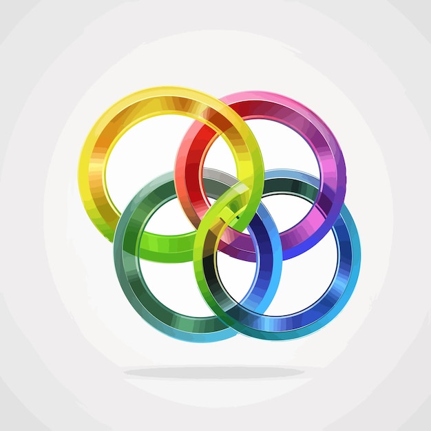 Vector a circle of rainbow colored rings with the word quot olympic quot on the bottom