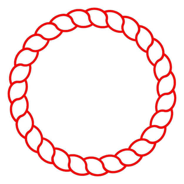 Circle red rope vector line art isolated