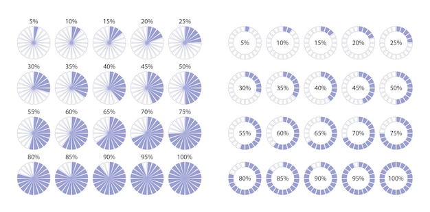 Circle and ring 100 percent loading template Circular progress bar Round pie chart Progress diagram