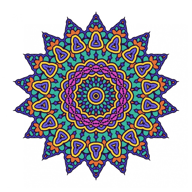 Circle round ornament with mandala style