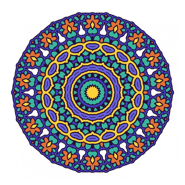 Circle round ornament with mandala style