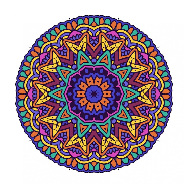 Circle round ornament with mandala style