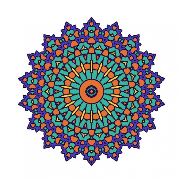 Circle round ornament with mandala style