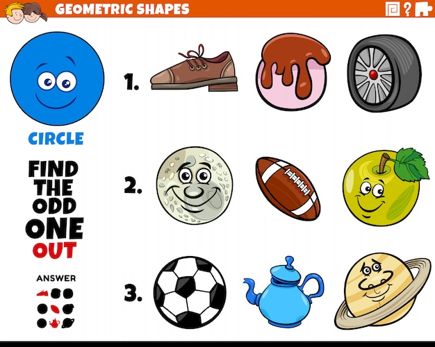 Circle shape objects educational game for kids