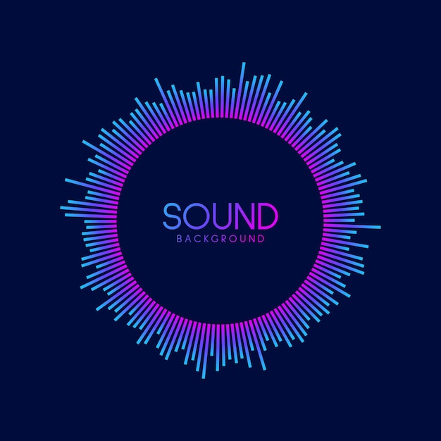 Circle sound wave visualisation. Music player equalizer. Radial audio signal or element.