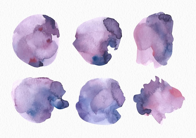 Circle splash mixed purple watercolor collection