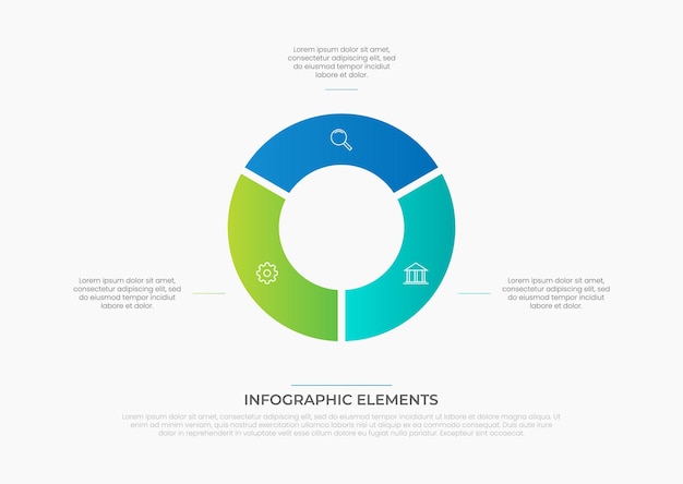 Circle steps process infographic elements for business with icons