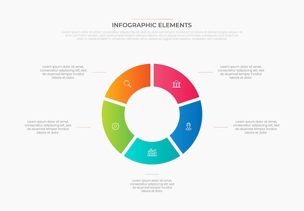 Circle steps process infographic elements for business with icons