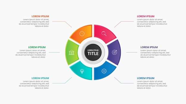 Circle steps process infographic elements for business with icons