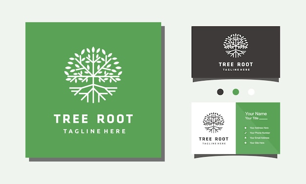 Circle tree minimalist logo isolated on a green background logo design inspiration