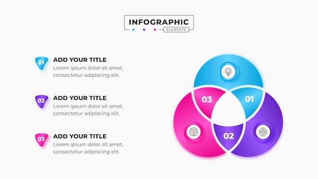 Circle Venn diagram infographic presentation design template