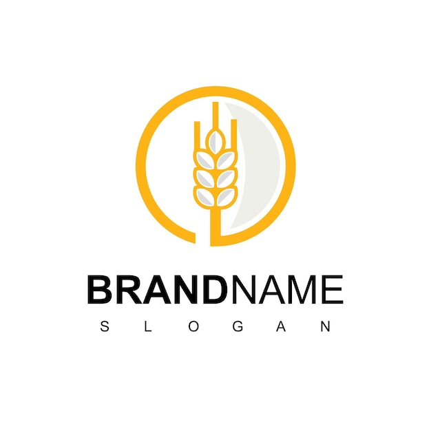 Circle Wheat Logo Design Template