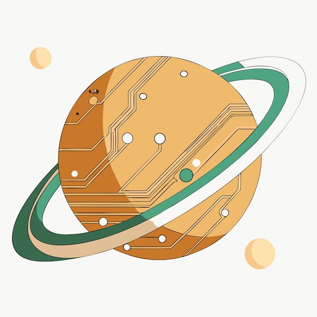 Vector a circle with a green and yellow lines on it