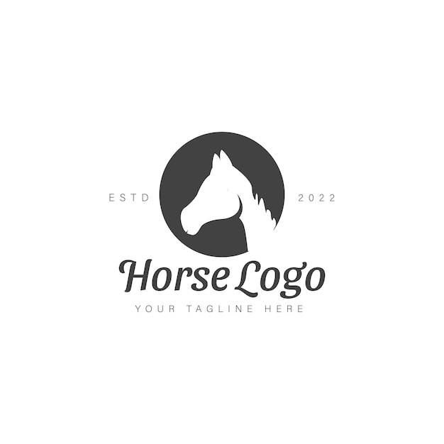 Circle with horse logo design icon illustration isolated