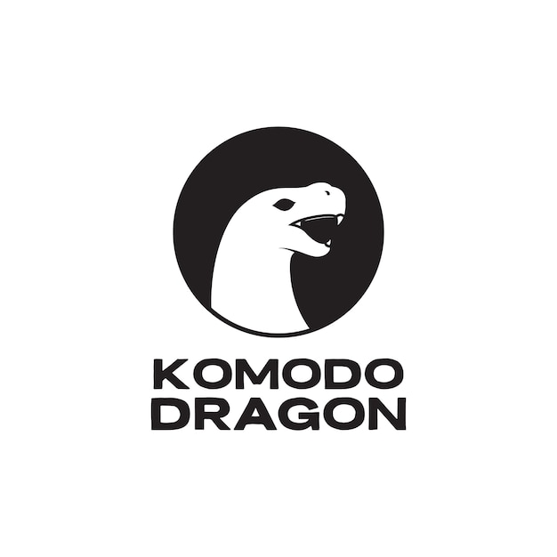 Circle with komodo dragon logo design vector graphic symbol icon sign illustration creative idea