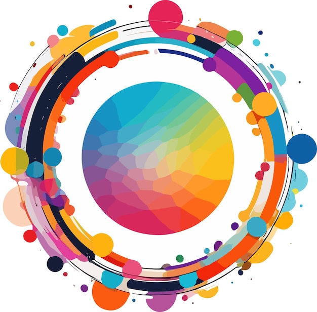 Vector circle with multicolored