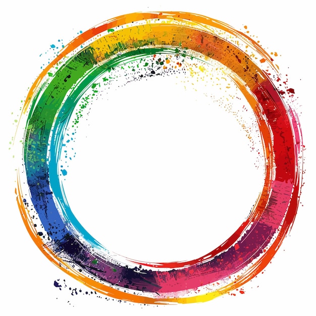 Vector a circle with a rainbow colored circle in the middle