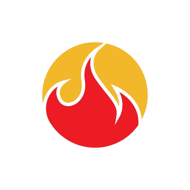 Circle with red fire flame logo design vector graphic symbol icon sign illustration creative idea