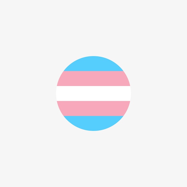 Vector circle with transgender flag on white background