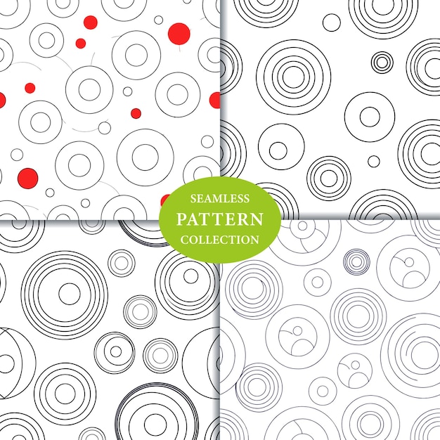 Vector circles line art seamless pattern background design