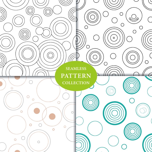 Vector circles line art seamless pattern background design