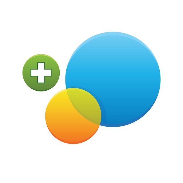 Circles and plus sign icon color vector illustration