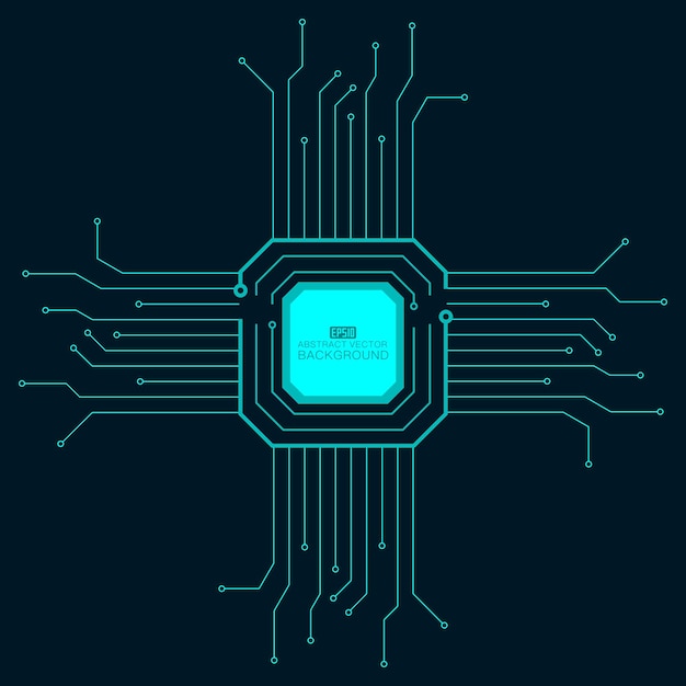 Circuit board, electronic chip, science and technology concept creative vector background