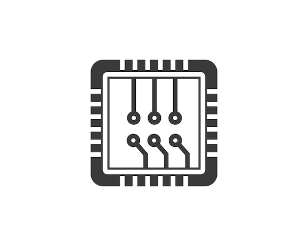 Circuit board linecpuchip icon logo illustration vector design