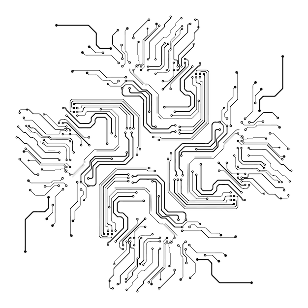 Circuit board lines vector illustration. Digital technology texture.