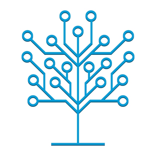 Circuit board pattern in the shape of the tree.