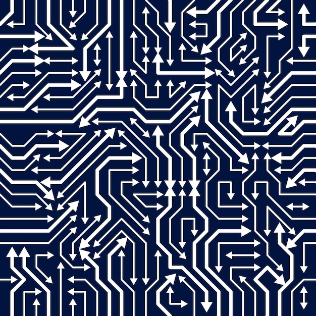 Circuit board seamless pattern, vector background. Microchip technology electronics wallpaper repeat design.