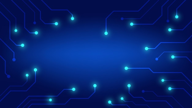 circuit board with blue lighting background. technology and Hi tech graphic design element concept