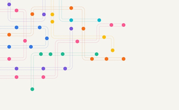 Circuit connect lines and dots Network technology and Connection concept Decentralized network nodes connections