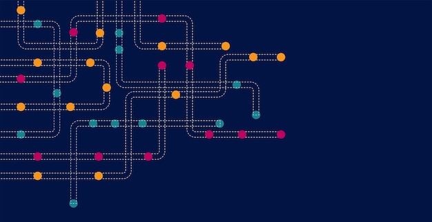 Circuit connect lines and dots. Network technology and Connection concept