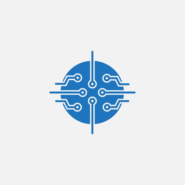 Circuit technology icon vector logo design template