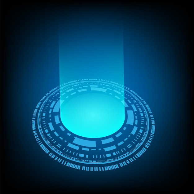 circular AI HUD hologram vector concept for future technology element background business screen