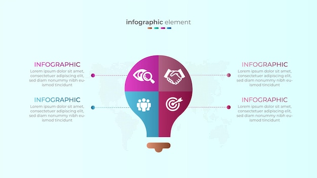 Circular business infographic idea with four option