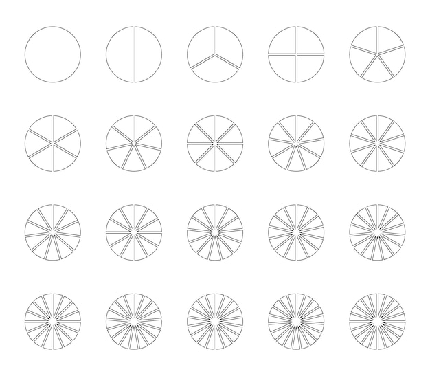 Circular chart template Round structure Pie diagram divided into segments Circle section graph