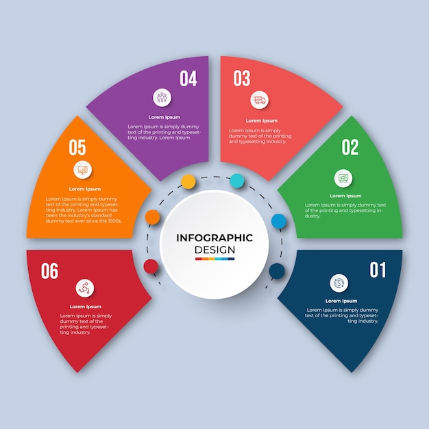 Circular diagram layout with number of sequence, infographic element template design