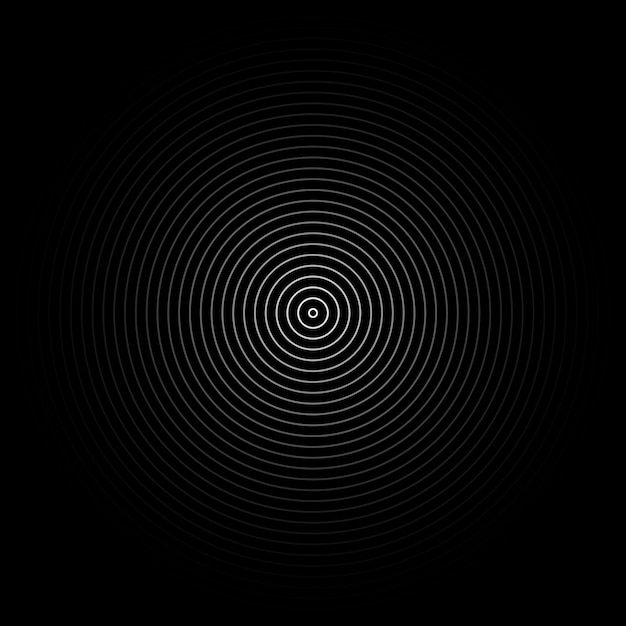 Circular dotted lines on black background Vector design