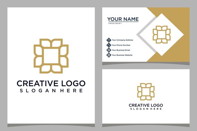 circular follower design logo template and business card design