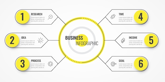 Circular Infographic thin line design template