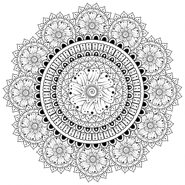 Circular mandala. mehndi style illustration